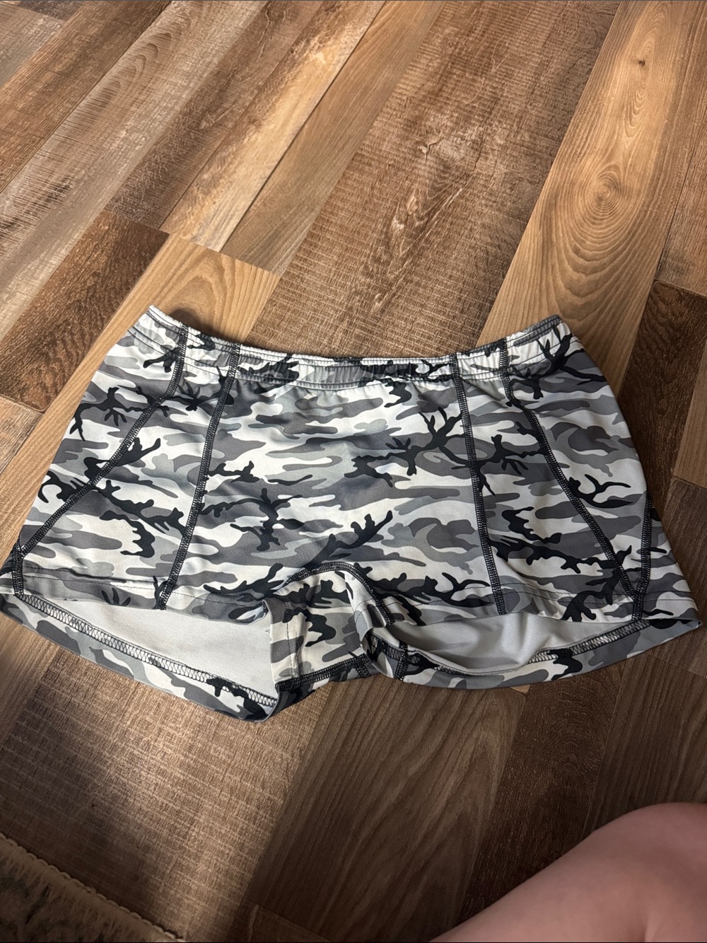 Women's Gray Camo Active Shorts